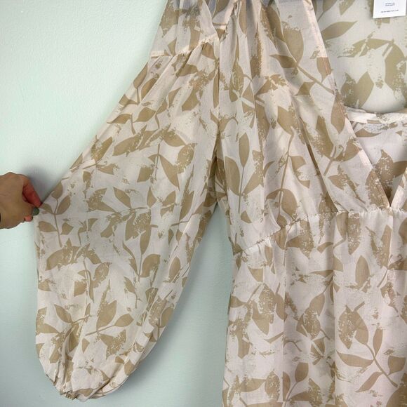 Cabi Couplet Blouse Flowy Chiffon Sheer Long Sleeve Top w/ Cami Beige Cream S - Picture 6 of 15